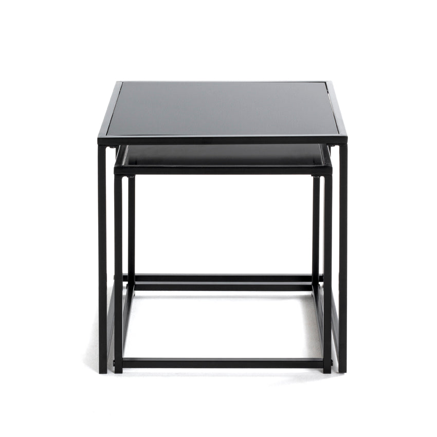 HAKU Möbel Beistelltisch aus Metall mit Glas in Schwarz