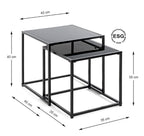 HAKU Möbel Beistelltisch aus Metall mit Glas in Schwarz