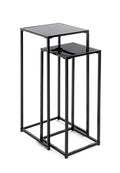 HAKU Möbel Blumensäule aus Metall mit Glas in Schwarz