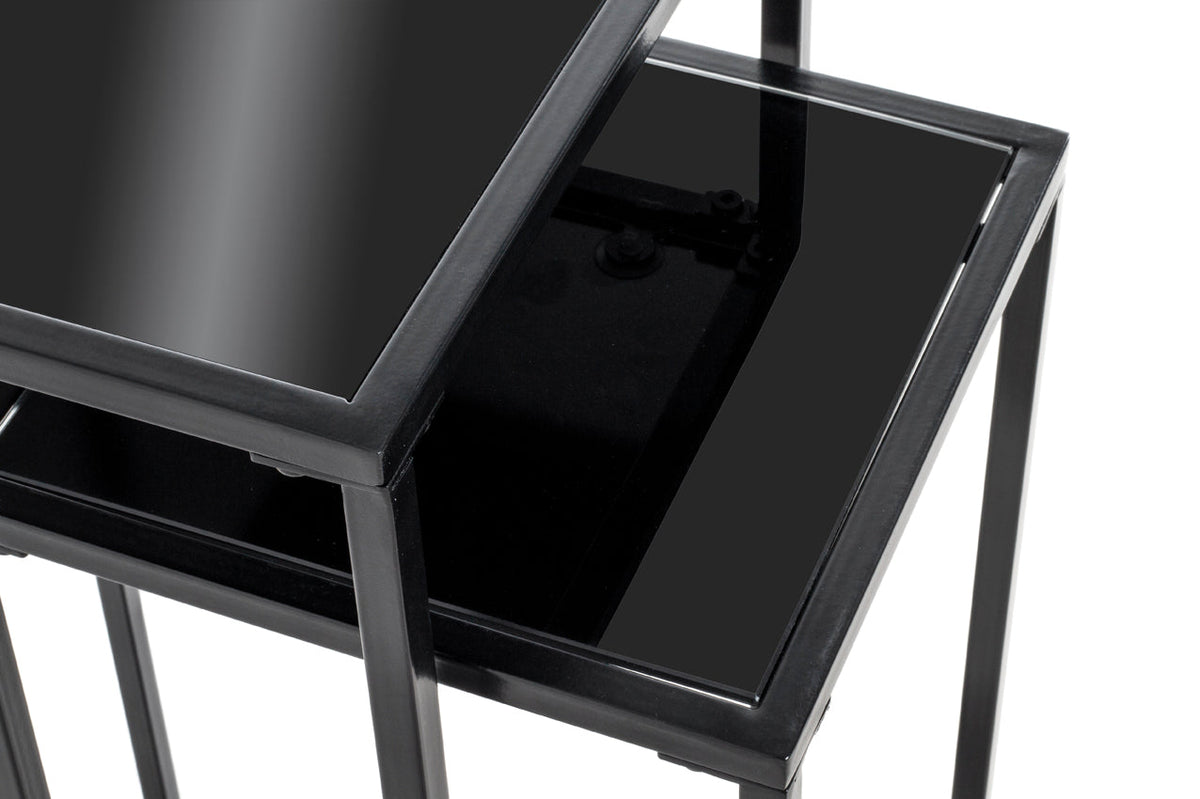 HAKU Möbel Blumensäule aus Metall mit Glas in Schwarz