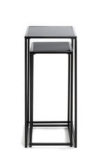 HAKU Möbel Blumensäule aus Metall mit Glas in Schwarz