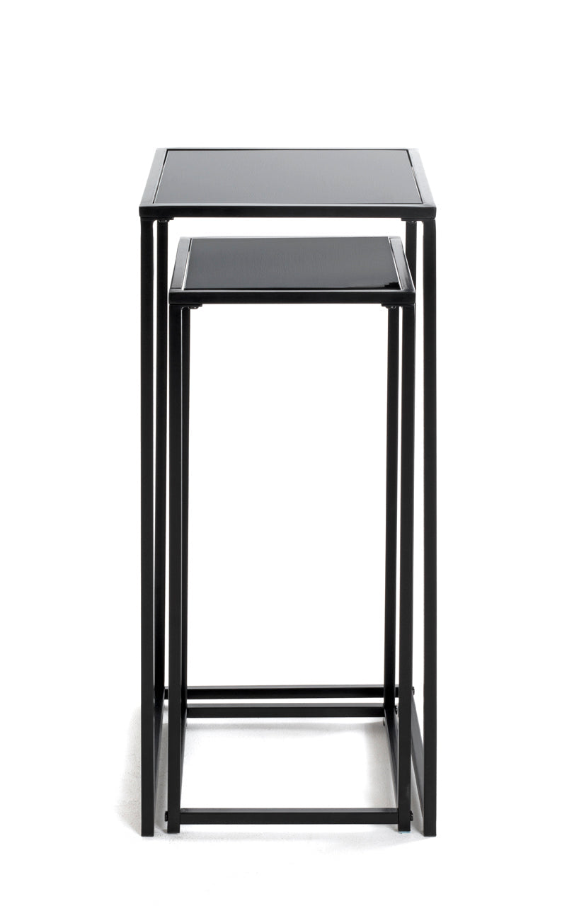 HAKU Möbel Blumensäule aus Metall mit Glas in Schwarz