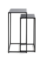 HAKU Möbel Blumensäule aus Metall mit Glas in Schwarz