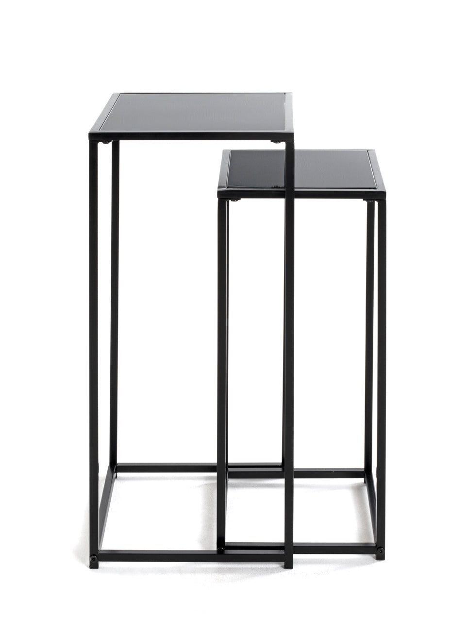 HAKU Möbel Blumensäule aus Metall mit Glas in Schwarz
