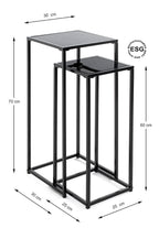 HAKU Möbel Blumensäule aus Metall mit Glas in Schwarz
