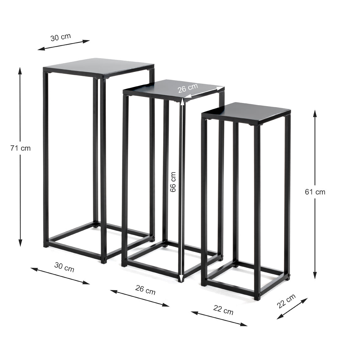 HAKU Möbel Blumensäule aus Metall in Schwarz