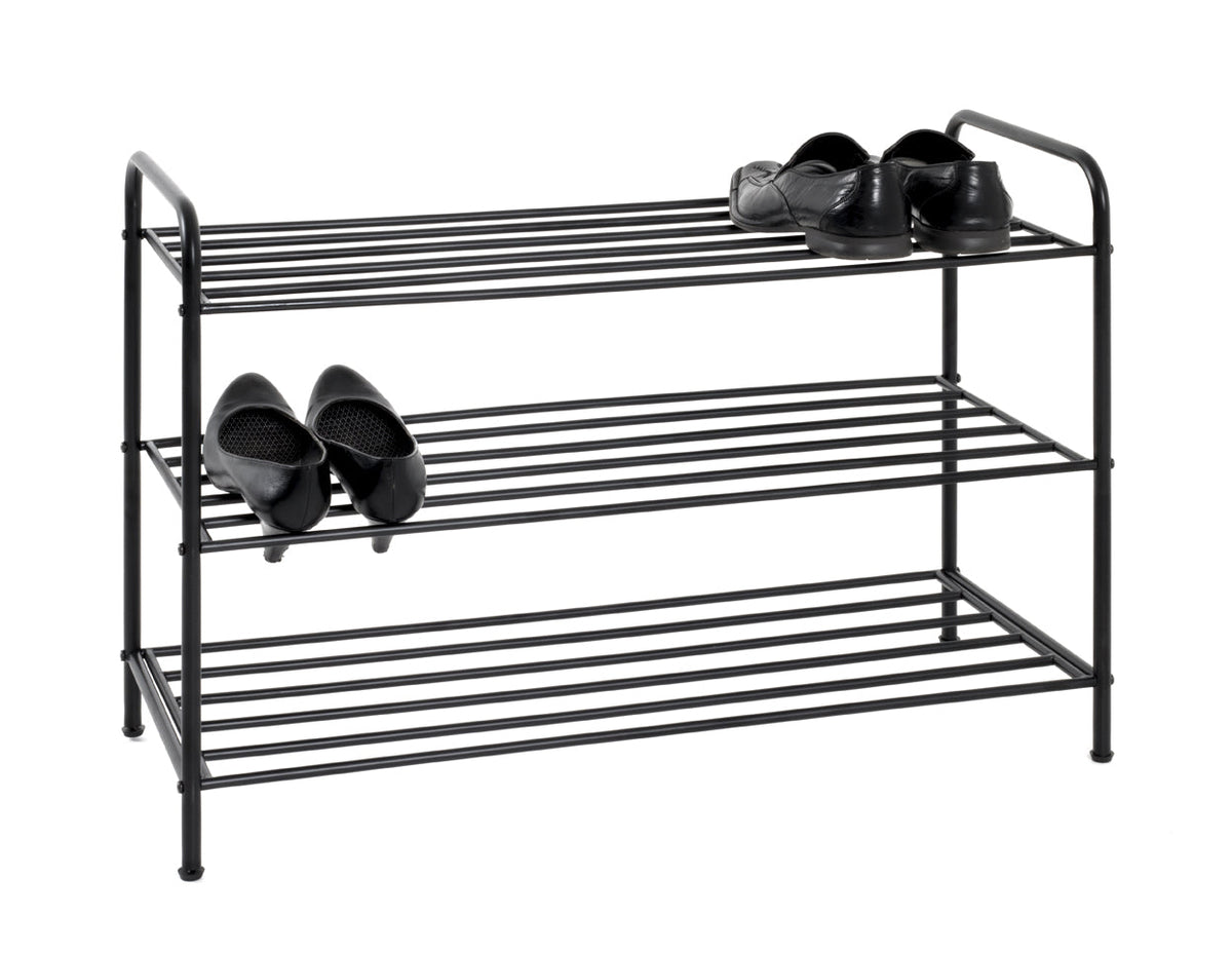 HAKU Möbel Schuhregal aus Metall Füsse höhenverstellbar in Schwarz, 83 x 35 cm, H 58 cm