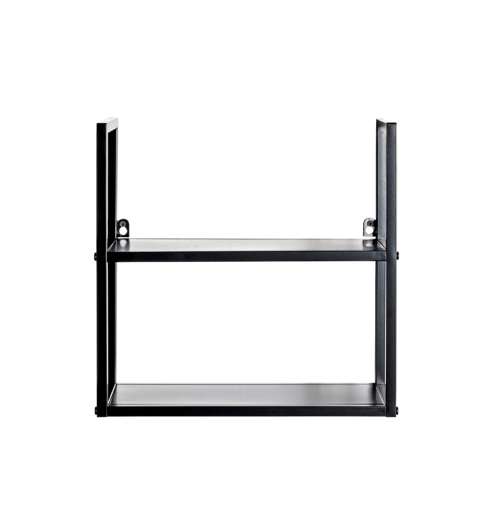 HAKU Möbel Wandregal aus Metall in Schwarz B 36-50 cm H 36-58 cm, 36 x 15 cm, H 36 cm