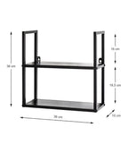 HAKU Möbel Wandregal aus Metall in Schwarz B 36-50 cm H 36-58 cm, 36 x 15 cm, H 36 cm