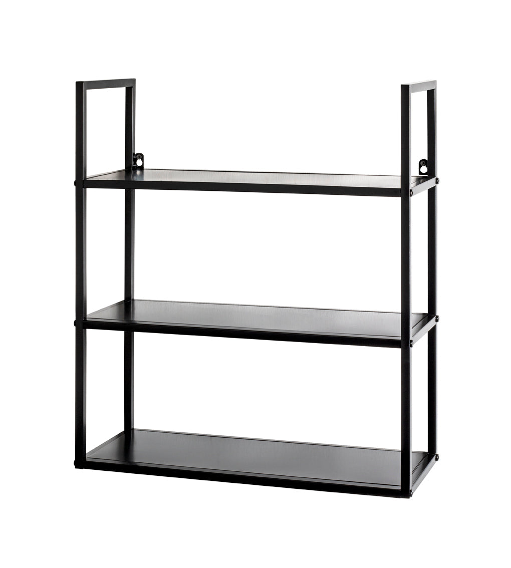 HAKU Möbel Wandregal aus Metall in Schwarz B 36-50 cm H 36-58 cm, 50 x 20 cm, H 58 cm