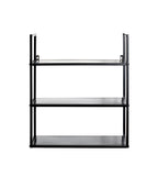 HAKU Möbel Wandregal aus Metall in Schwarz B 36-50 cm H 36-58 cm, 50 x 20 cm, H 58 cm