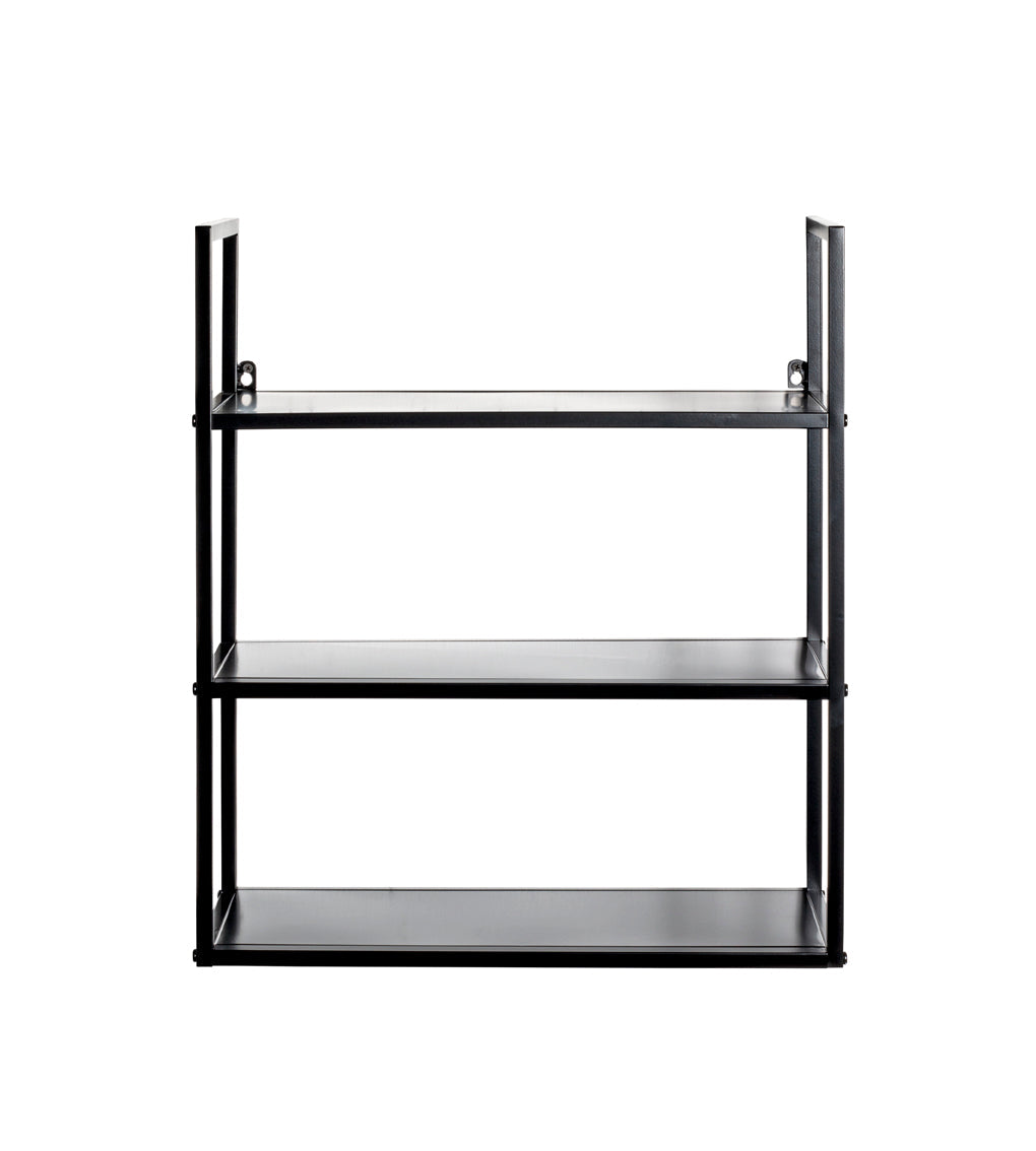 HAKU Möbel Wandregal aus Metall in Schwarz B 36-50 cm H 36-58 cm, 50 x 20 cm, H 58 cm