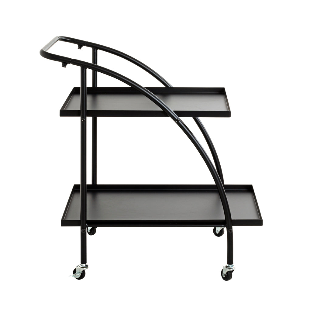 HAKU Möbel Servierwagen aus Metall in Schwarz 68 x 42 x 71 cm