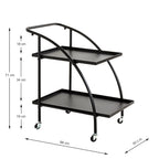 HAKU Möbel Servierwagen aus Metall in Schwarz 68 x 42 x 71 cm