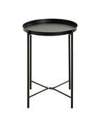 HAKU Möbel Beistelltisch aus Metall X-Gestell 39 x 50 cm in Schwarz