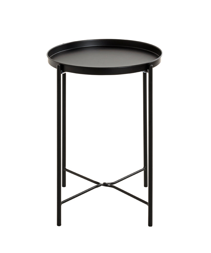 HAKU Möbel Beistelltisch aus Metall X-Gestell 39 x 50 cm in Schwarz