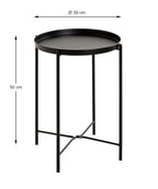 HAKU Möbel Beistelltisch aus Metall X-Gestell 39 x 50 cm in Schwarz