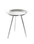 HAKU Möbel Beistelltisch aus Metall in Silber H 47-54 cm Ø 38-44 cm, Ø 38 cm, H 47 cm