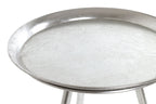 HAKU Möbel Beistelltisch aus Metall in Silber H 47-54 cm Ø 38-44 cm, Ø 38 cm, H 47 cm