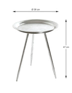 HAKU Möbel Beistelltisch aus Metall in Silber H 47-54 cm Ø 38-44 cm, Ø 38 cm, H 47 cm