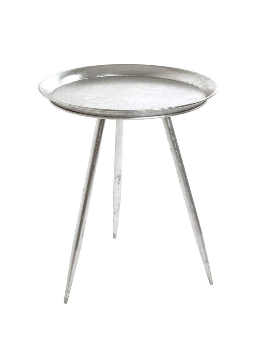 HAKU Möbel Beistelltisch aus Metall in Silber H 47-54 cm Ø 38-44 cm, Ø 44 cm, H 54 cm