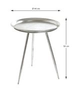 HAKU Möbel Beistelltisch aus Metall in Silber H 47-54 cm Ø 38-44 cm, Ø 44 cm, H 54 cm