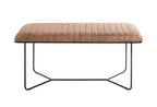 HAKU Möbel Bank aus Leder gepolstert in Braun 100 x 38 x 48 cm