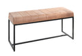 HAKU Möbel Bank aus Leder gepolstert in Braun B 100-150 cm H 48 cm, 100 x 38 cm, H 48 cm