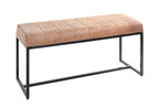 HAKU Möbel Bank aus Leder gepolstert in Braun B 100-150 cm H 48 cm, 100 x 38 cm, H 48 cm