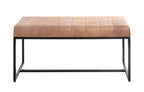 HAKU Möbel Bank aus Leder gepolstert in Braun B 100-150 cm H 48 cm, 100 x 38 cm, H 48 cm