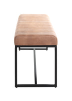 HAKU Möbel Bank aus Leder gepolstert in Braun B 100-150 cm H 48 cm, 100 x 38 cm, H 48 cm