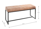HAKU Möbel Bank aus Leder gepolstert in Braun B 100-150 cm H 48 cm, 100 x 38 cm, H 48 cm