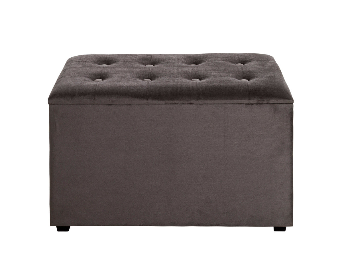 HAKU Möbel Sitztruhe aus Textil gepolstert in Anthrazit 65 x 40 x 42 cm