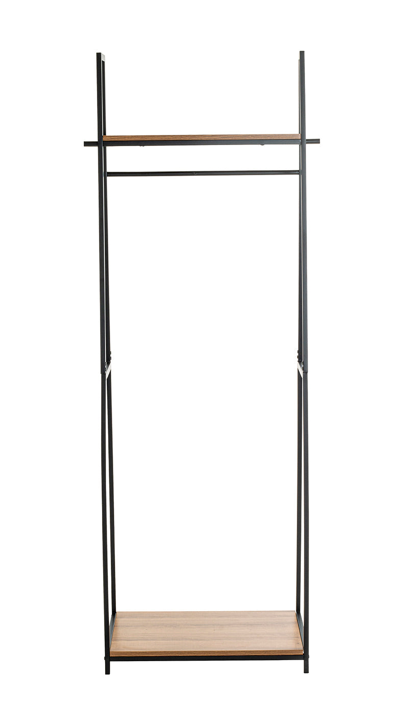 HAKU Möbel Garderobenständer aus MDF kratzbeständig in Schwarz, 68 x 40 cm, H 166 cm in Eiche, Schwarz