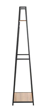 HAKU Möbel Garderobenständer aus MDF kratzbeständig in Schwarz, 68 x 40 cm, H 166 cm in Eiche, Schwarz