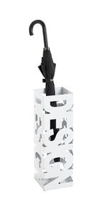 HAKU Möbel Schirmständer aus Metall Motiv Schriftzug in Weiss