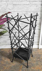 HAKU Möbel Schirmständer aus Metall in Schwarz 21 x 21 x 47 cm