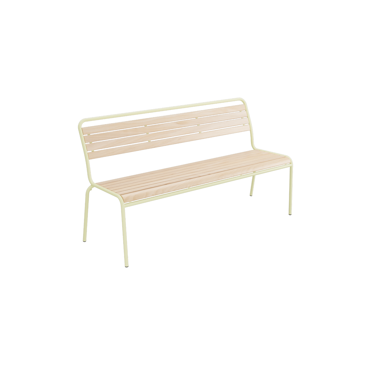 Gartenbank Holz Metall creme beige modern Design Outdoor Möbel Terrasse Balkon
