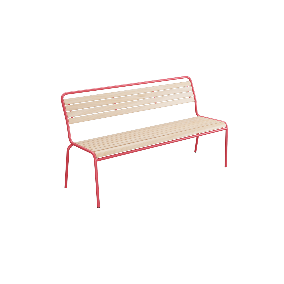 Moderne Gartenbänke aus Metall mit Holzlatten - Pink Outdoor Bank für Terrasse