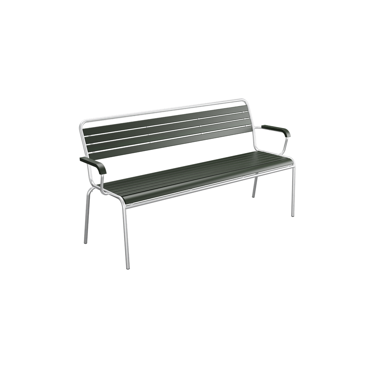 Alu-Sitzbank mit Armlehnen, Grün | Moderne Gartenbank | Online kaufen