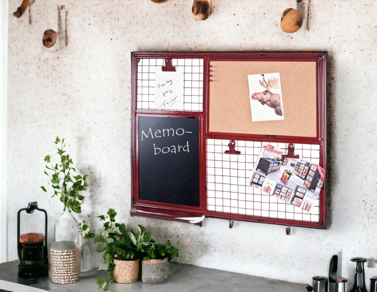 HAKU Möbel Memoboard aus Metall in Rot