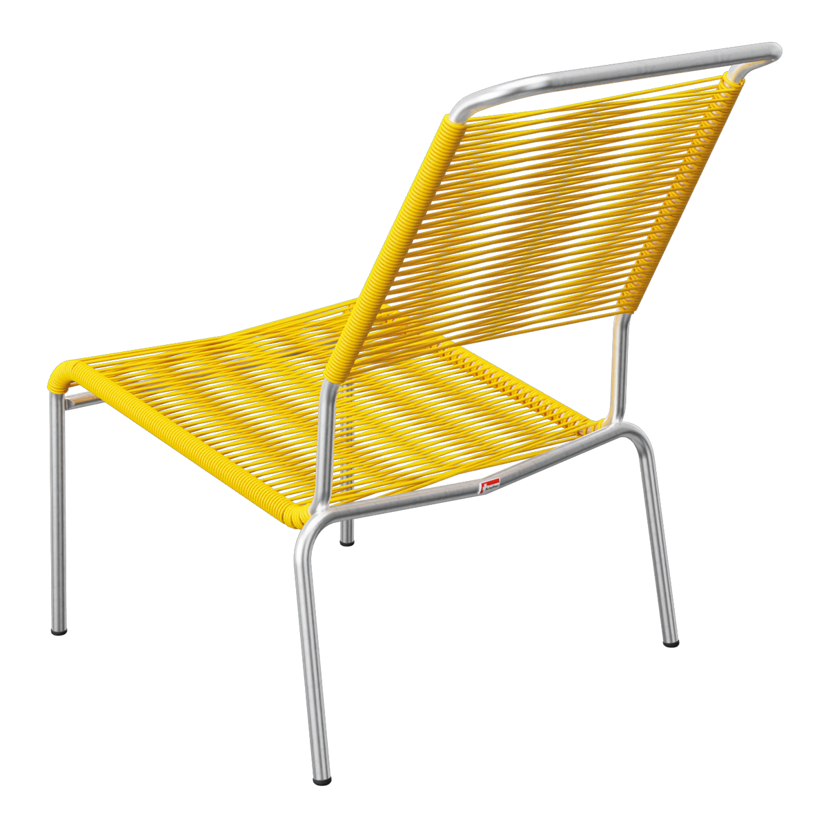 Gelber Outdoor-Stuhl mit Alu-Rahmen | Moderne Gartenmöbel | Schweizer Design