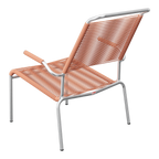 Moderner Outdoor-Loungesessel mit Kunststoffrattan in Terrakotta und Aluminium-Gestell
