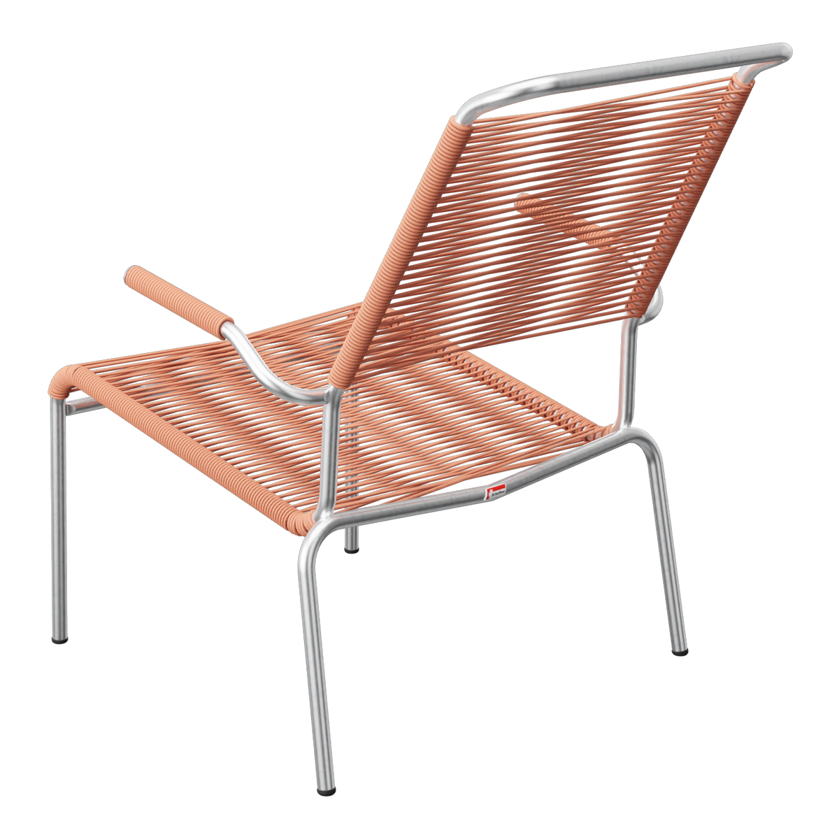 Moderner Outdoor-Loungesessel mit Kunststoffrattan in Terrakotta und Aluminium-Gestell