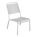 Aluminium Gartenstuhl mit Kunststoffbespannung, silber, stapelbar, modernes Design für Terrasse und Garten