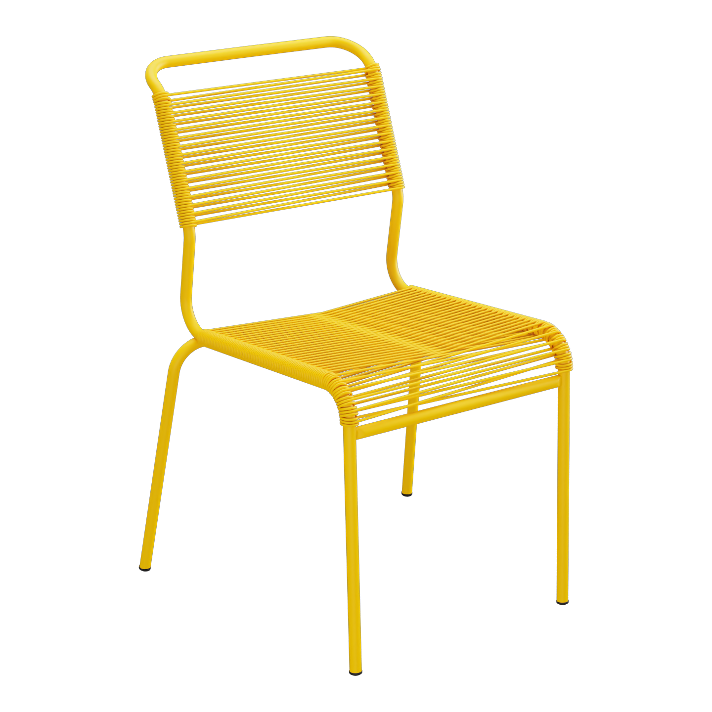 Säntis Spaghetti-Stuhl ohne Armlehne – Gelb / Gelb