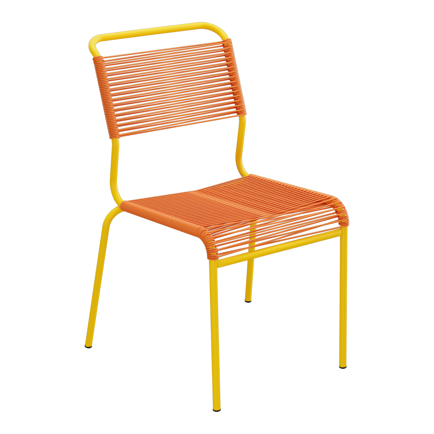 Säntis Spaghetti-Stuhl ohne Armlehne – Orange / Gelb