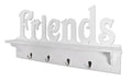 HAKU Möbel Wandgarderobe aus MDF Motiv Schriftzug in Weiss 60 x 9 x 30 cm