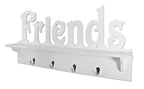 HAKU Möbel Wandgarderobe aus MDF Motiv Schriftzug in Weiss 60 x 9 x 30 cm