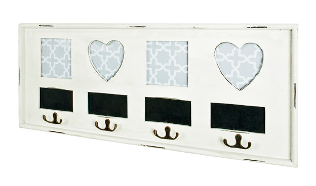 HAKU Möbel Wandgarderobe aus MDF in Weiss B 49-77 cm H 26 cm, 63 x 3 cm, H 26 cm